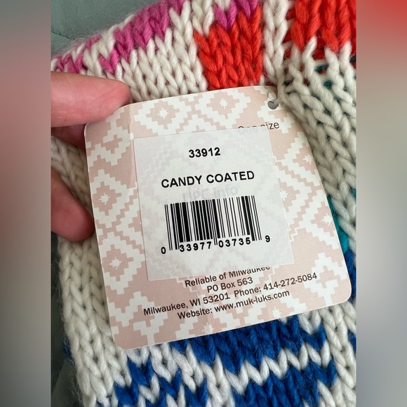 NWT Muk Luks Reversible White Multicolor Rainbow Candy Coated Infinity Scarf - Picture 5 of 6